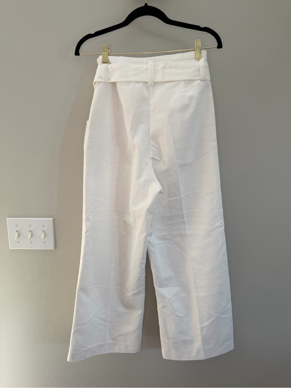 Zara White High-Waisted Wide-Leg Sailor Trousers with Gold Buttons - Picture 4 of 6